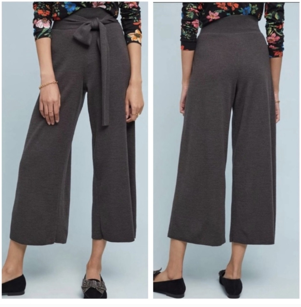 Moth By Anthropologie Wool Wide Leg Crop Gaucho Pants